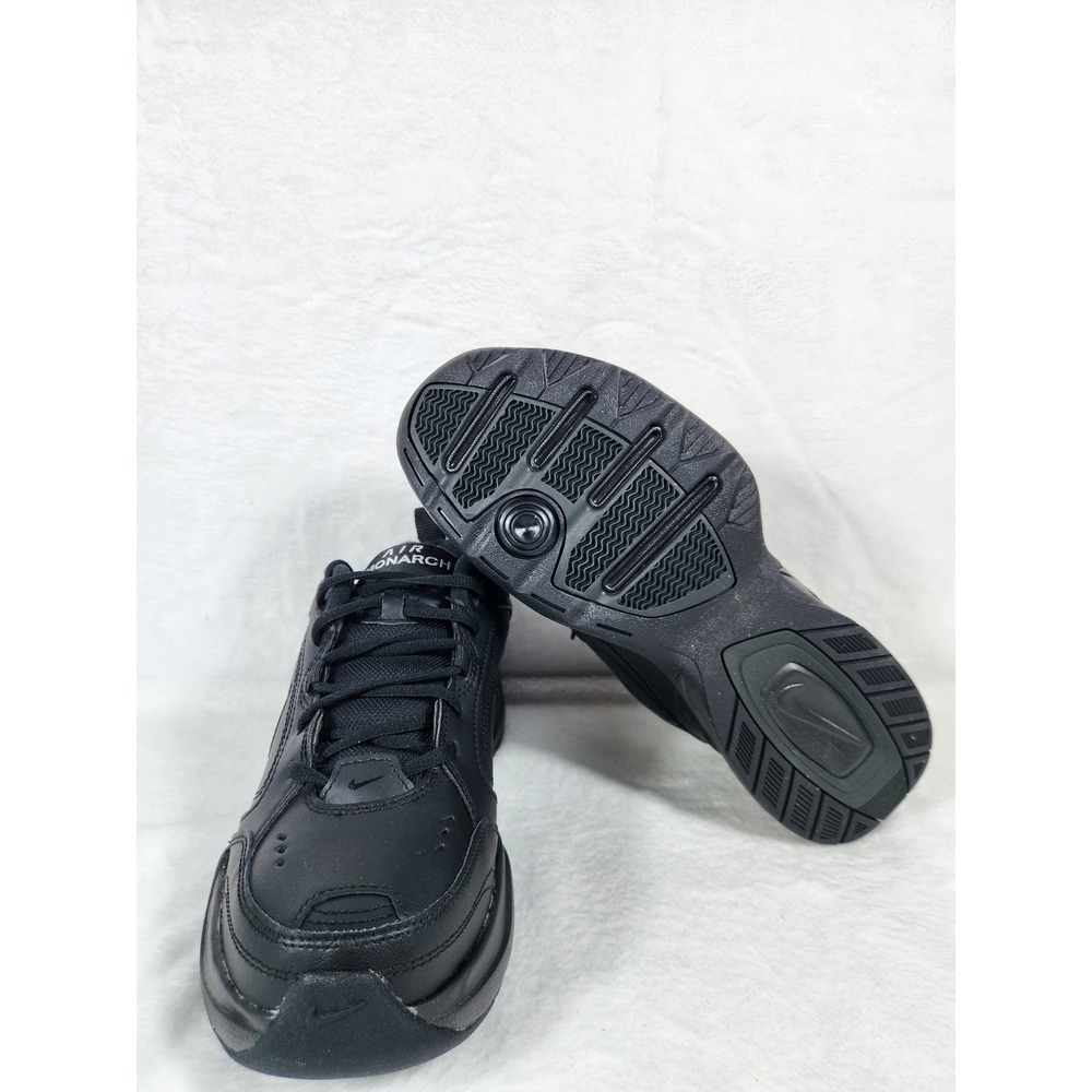 Nike Air Monarch IV Mens Size 9.5 Black Leather Athletic Shoes 415445 001 - Picture 4 of 11